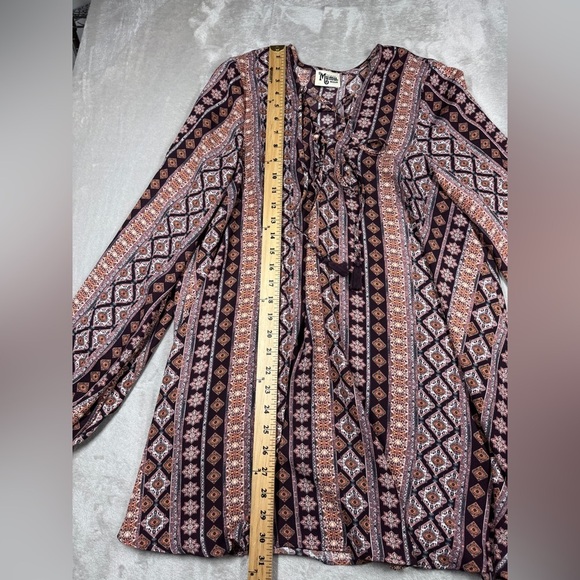Show Me Your MuMu Lightning Bird Tunic Floral Boho Striped Lace Up Mini Dress M - Picture 7 of 16
